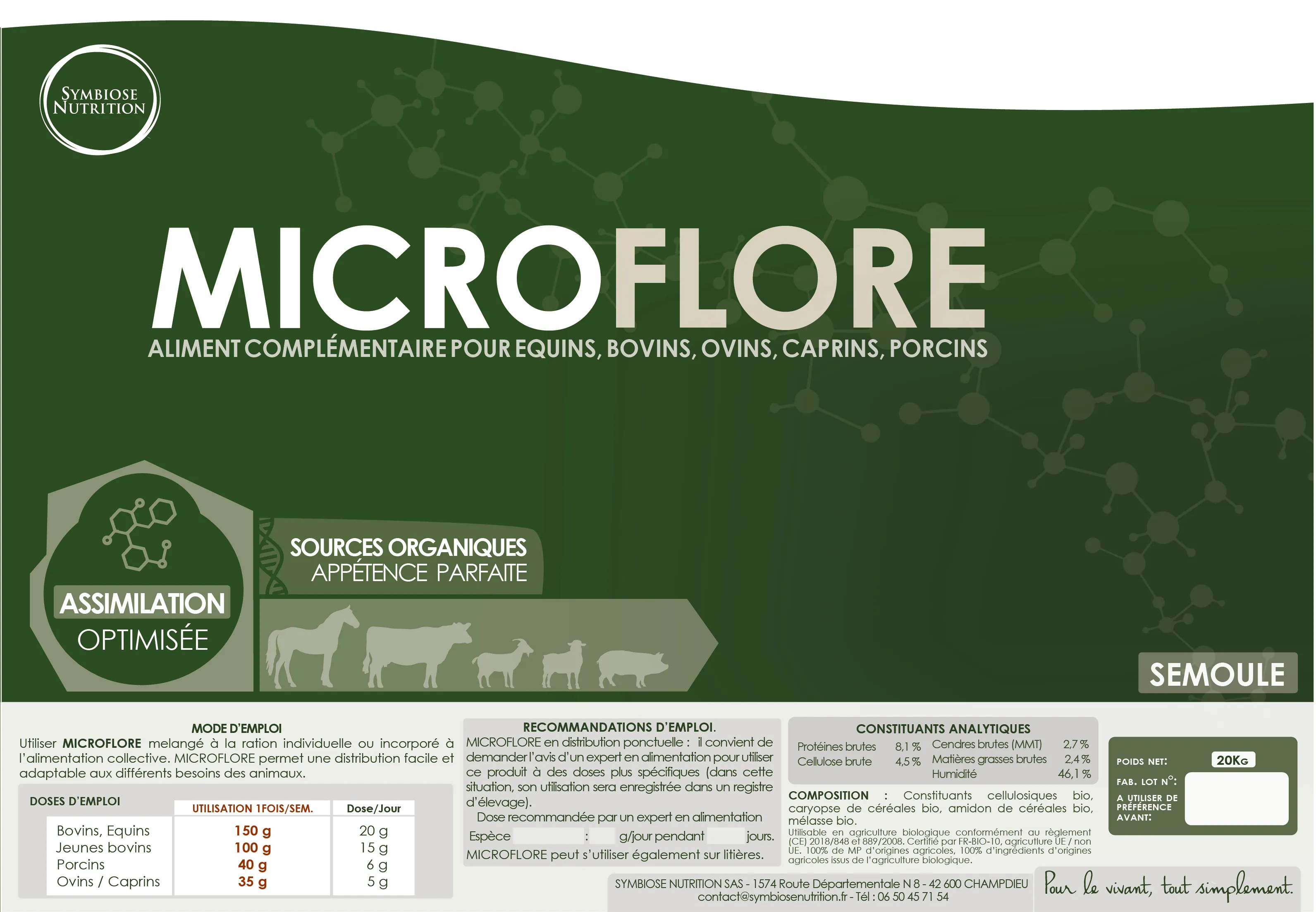 Étiquette de Microflore