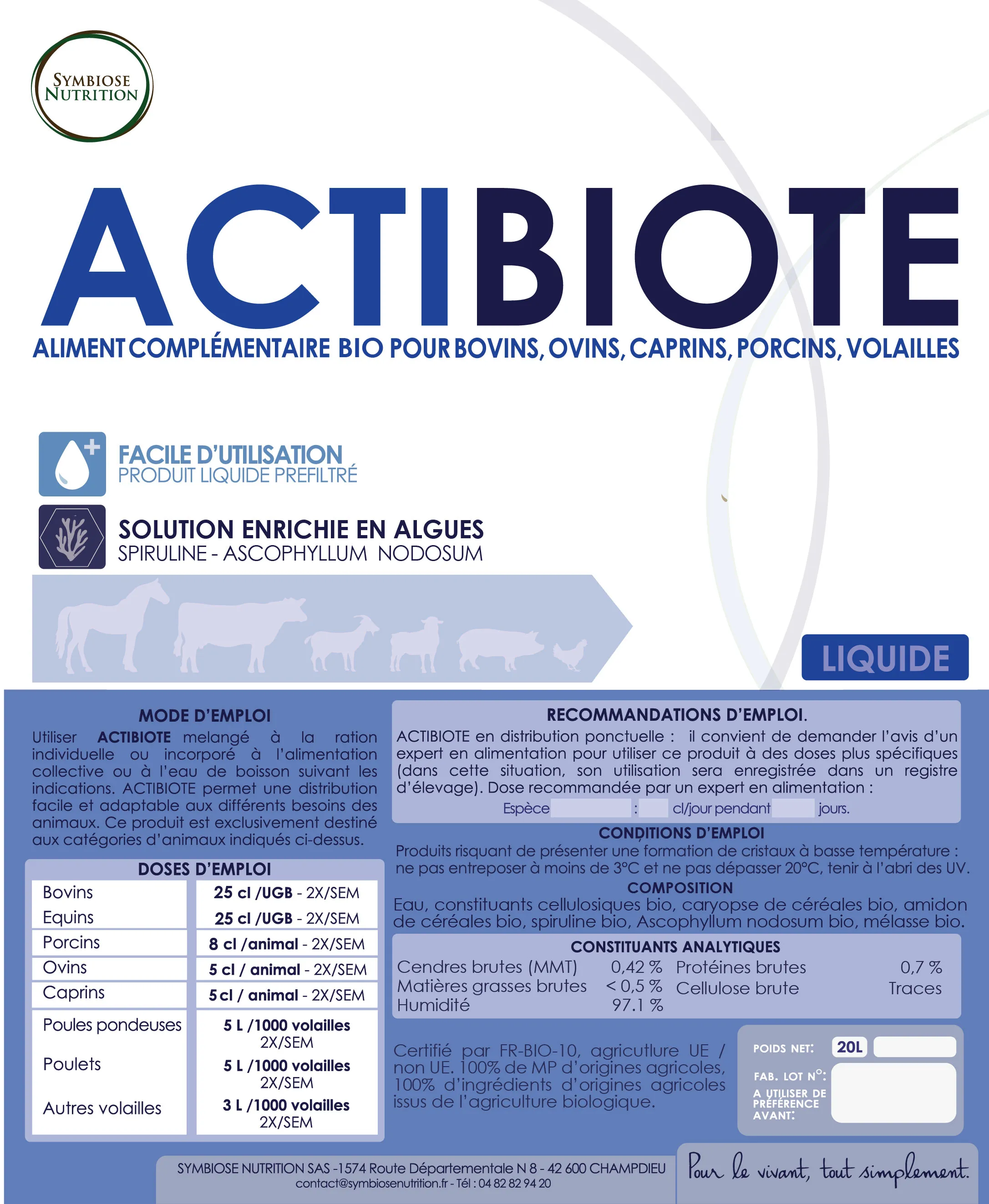 Étiquette de Actibiote