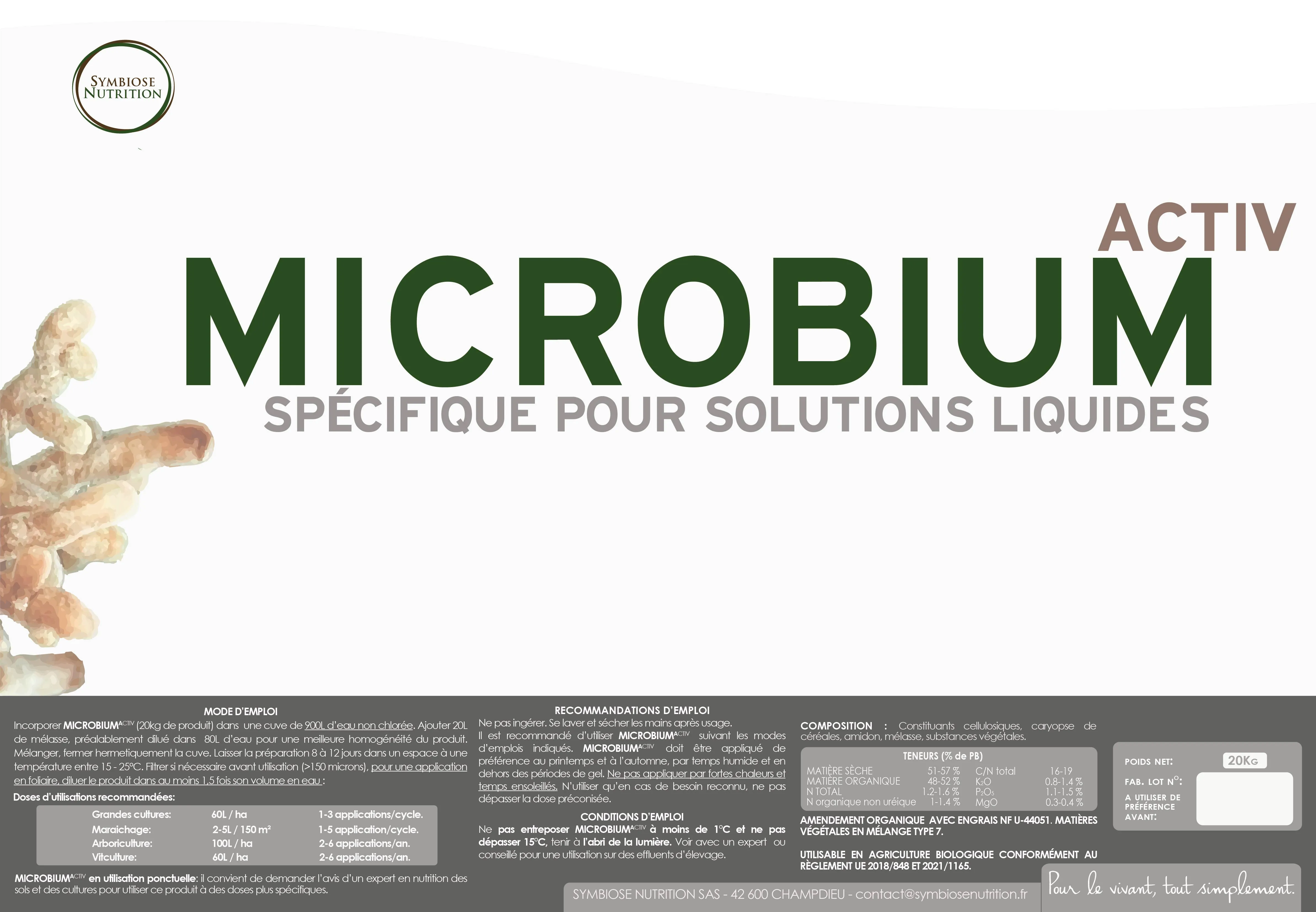 Étiquette de Microbium Activ